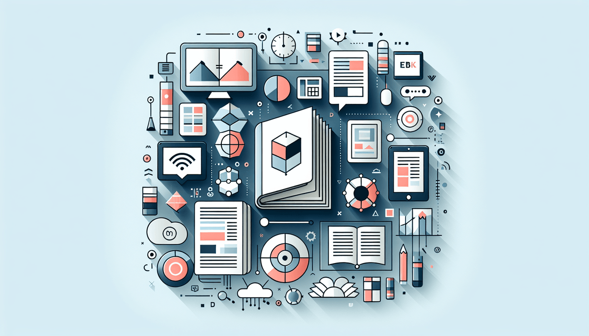 A professional abstract illustration representing the concept of What's Missing in Ebook Publishing.Visual context: This...