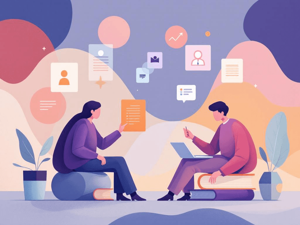 A professional abstract illustration representing the concept of Issues Identified in Ebook Publishing.Visual context: S...