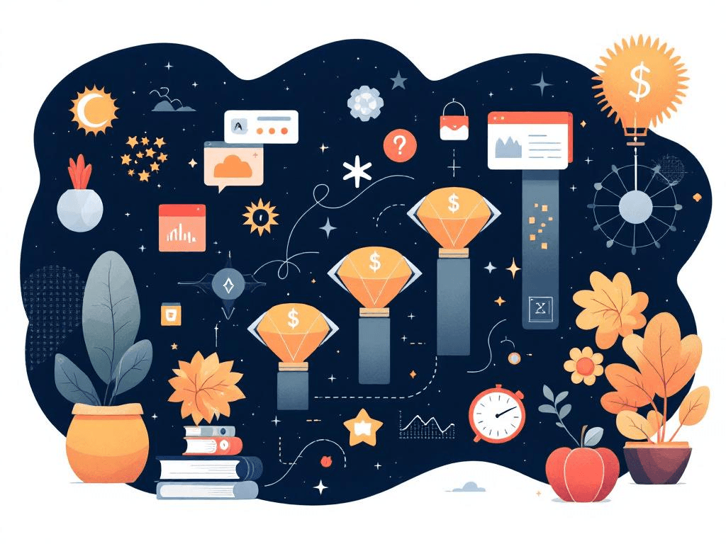 A professional abstract illustration representing the concept of When Paid Education Delivers Measurable Value in Develope...