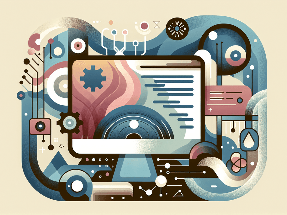 A professional abstract illustration representing the concept of Programming Tutorials in Developer Learning Resources.V...
