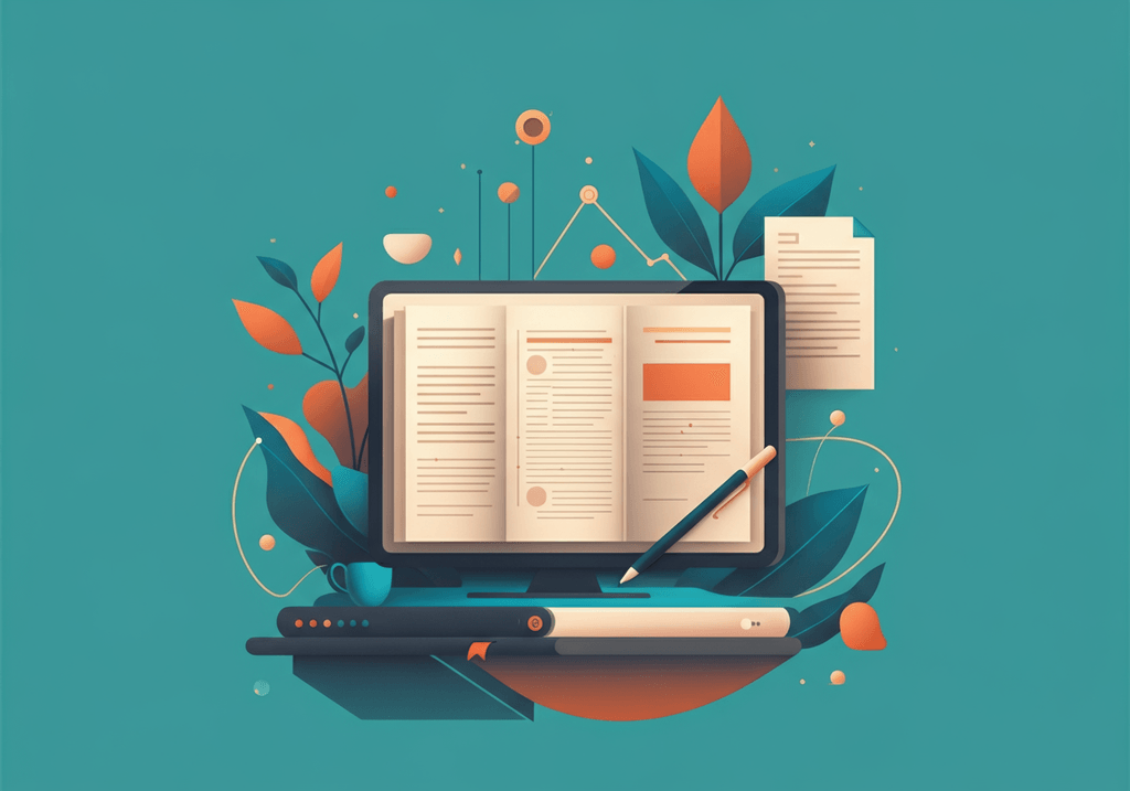 A professional abstract illustration representing the concept of Revised Draft in Ebook Publishing