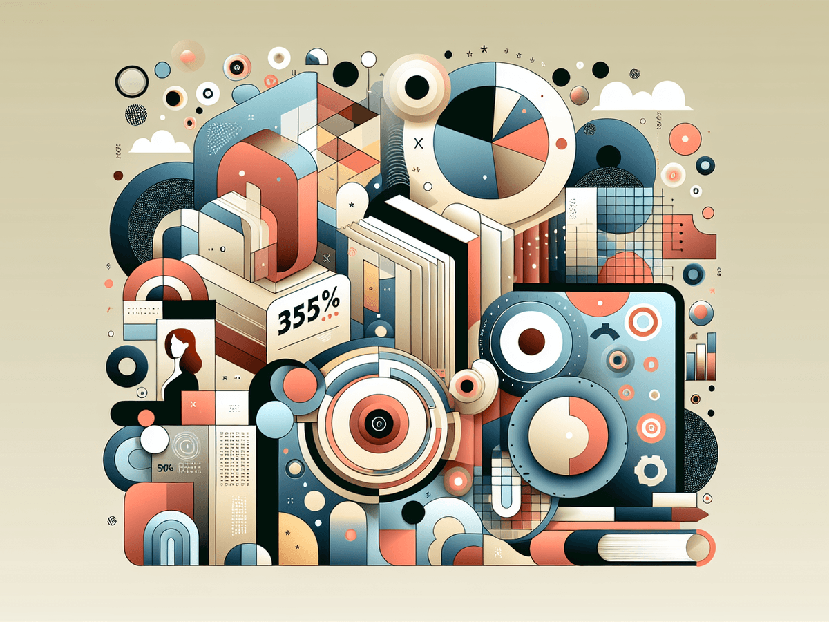 A professional abstract illustration representing the concept of KDP royalty tiers: 35% vs 70% in Ebook Publishing