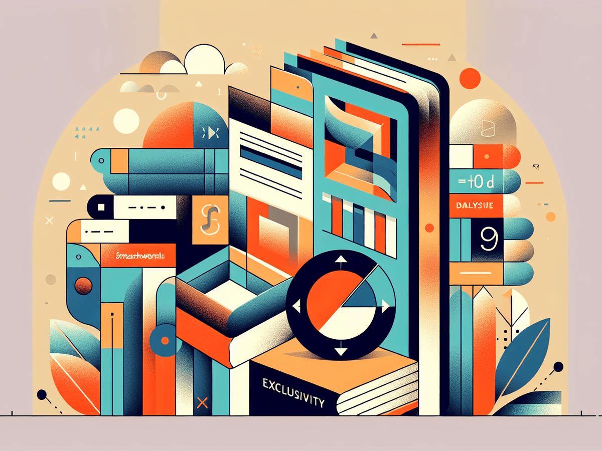 A professional abstract illustration representing the concept of KDP Select: exclusivity, KU, and page reads in Ebook Publ...