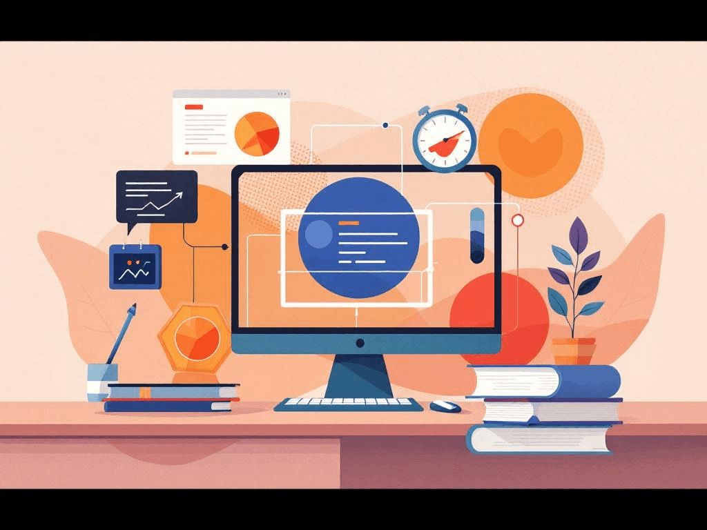 A professional abstract illustration representing the concept of Open Source as a Structured Learning Environment in Devel...